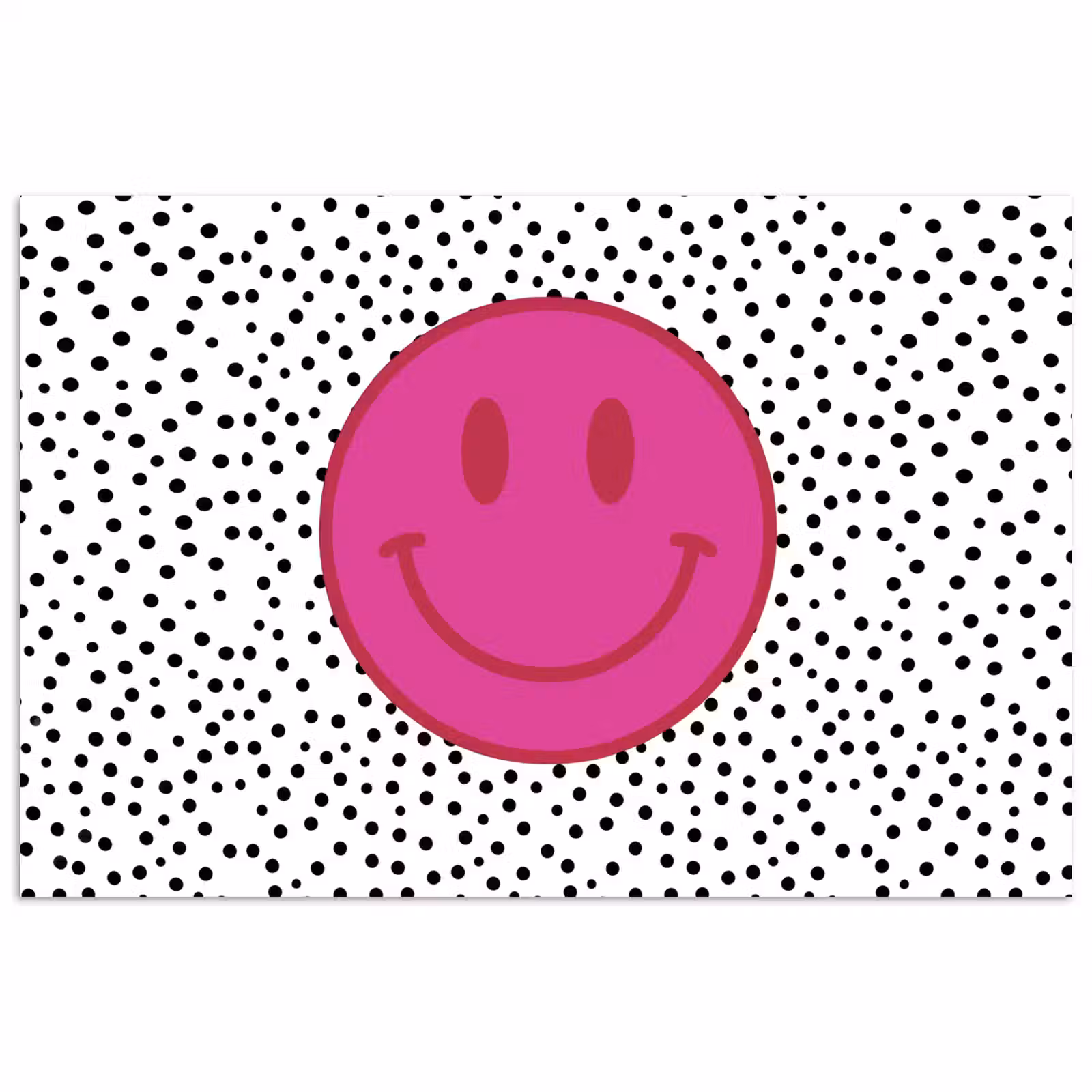 Poster - Smiley - Roze - Stippen — 1