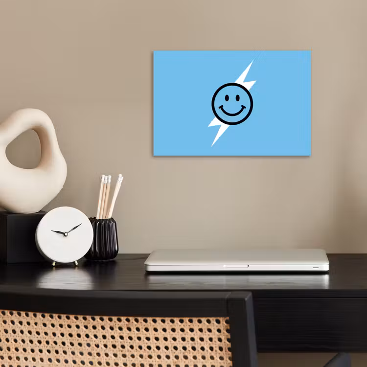 Poster - Smiley - Blauw - Bliksem — 2