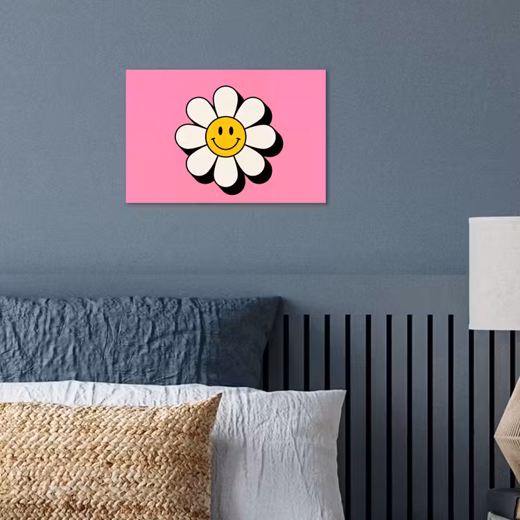 Poster - Smiley - Bloem - Roze — 3
