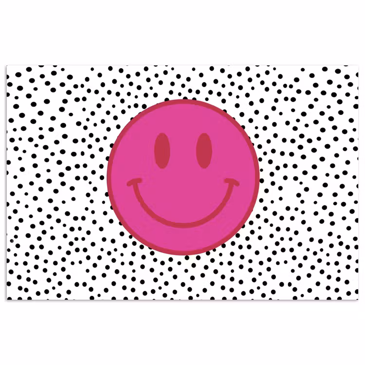 Poster - Smiley - Roze - Stippen — 1