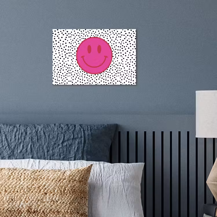 Poster - Smiley - Roze - Stippen — 3