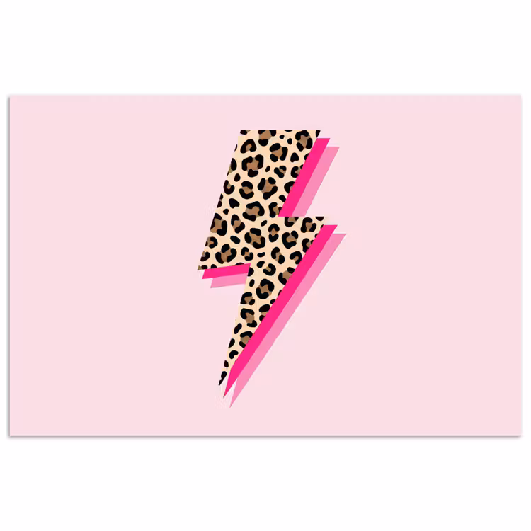 Poster - Stippen - Roze - Bliksem — 1