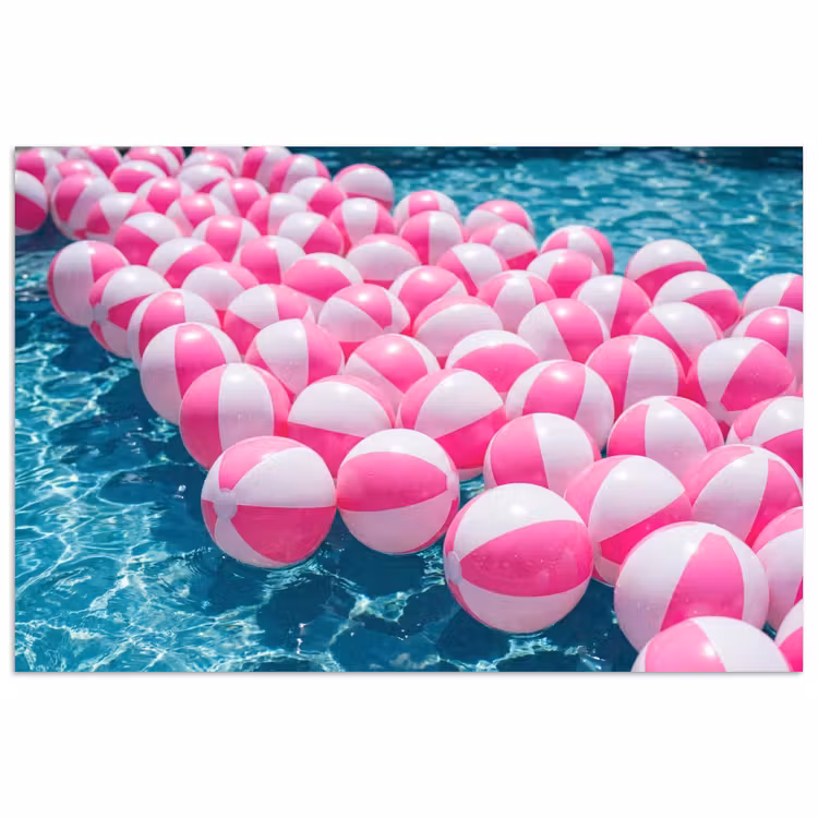 Poster - Strandballen - Roze - Water — 1
