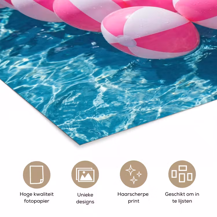Poster - Strandballen - Roze - Water — 5