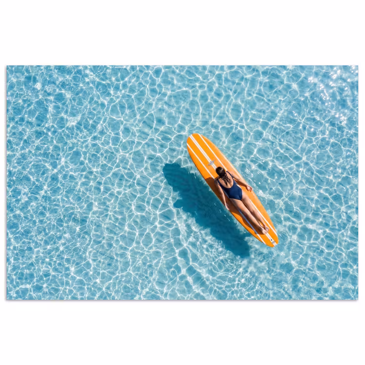 Poster - Surfboard - Water - Badpak - Oranje — 1