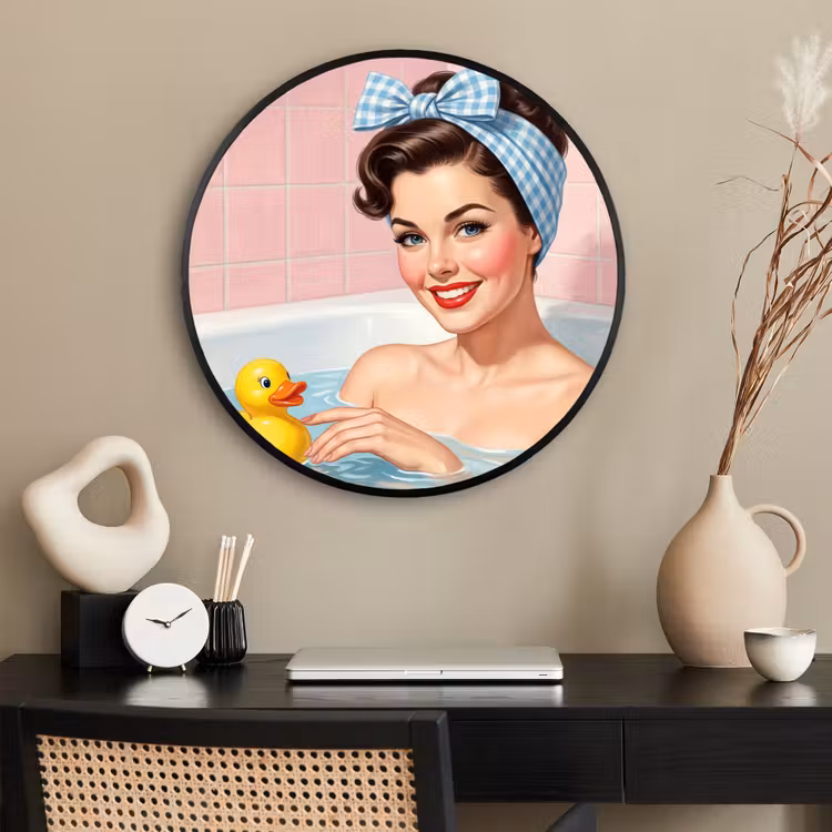 Ronde fotolijst - Badkamer - Eend - Blauw — 2