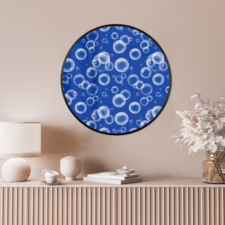 Ronde fotolijst - Bubbels - Patroon - Blauw — 4