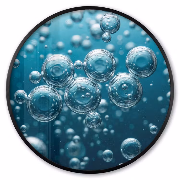 Ronde fotolijst - Luchtbellen - Dynamisch - Blauw — 1