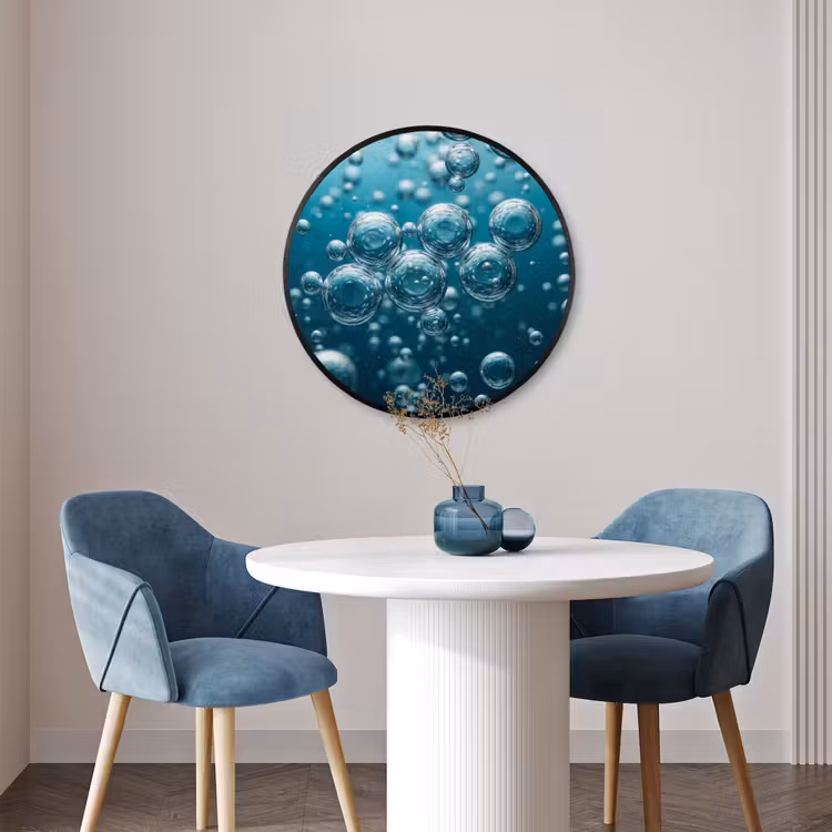 Ronde fotolijst - Luchtbellen - Dynamisch - Blauw — 3