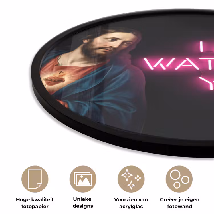 Ronde fotolijst - Man - Tekst - Neon — 5