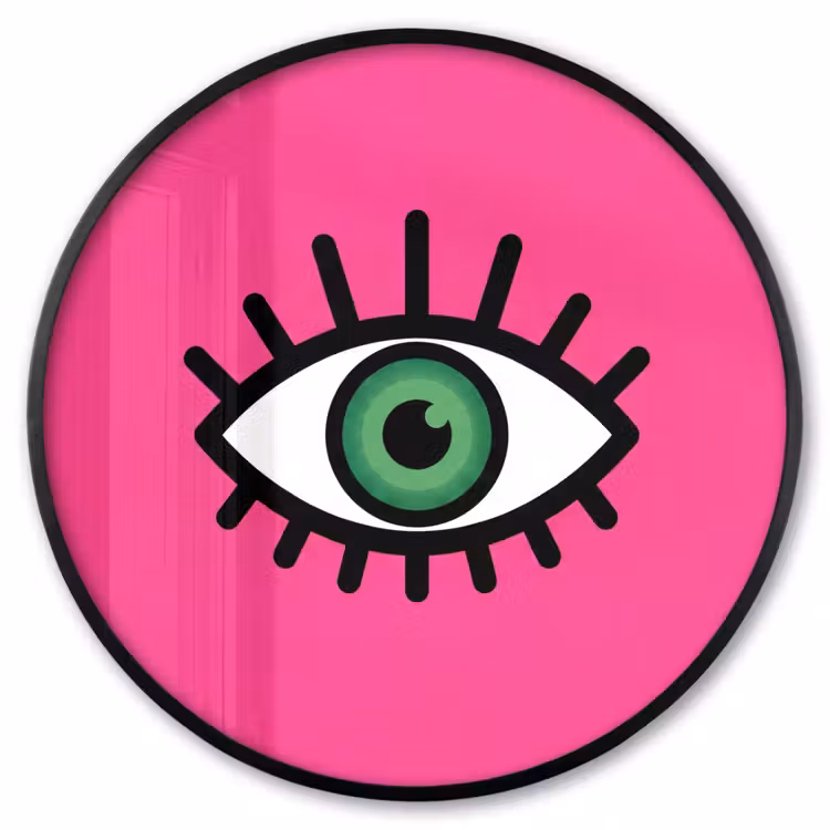 Ronde fotolijst - Minimalistisch - Oog - Roze — 1