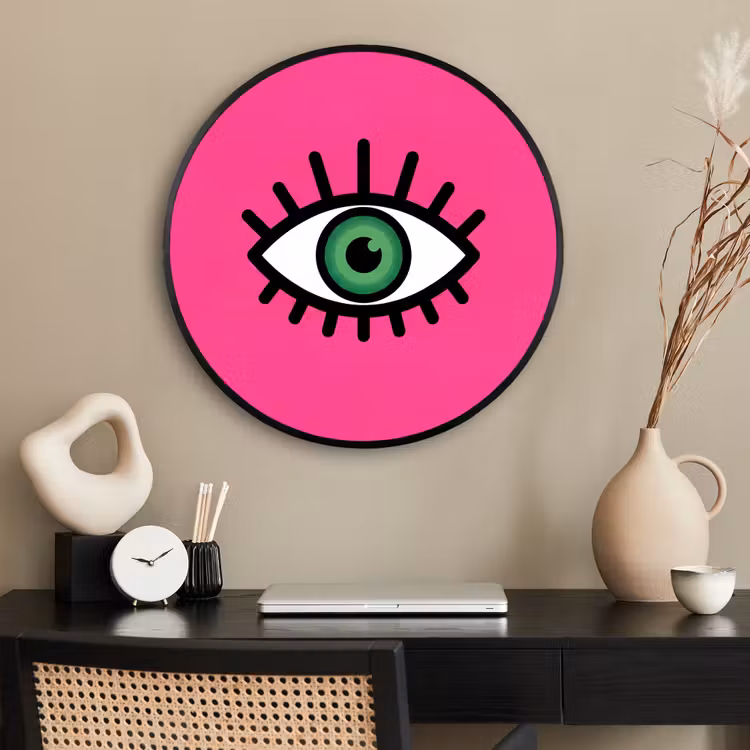 Ronde fotolijst - Minimalistisch - Oog - Roze — 2