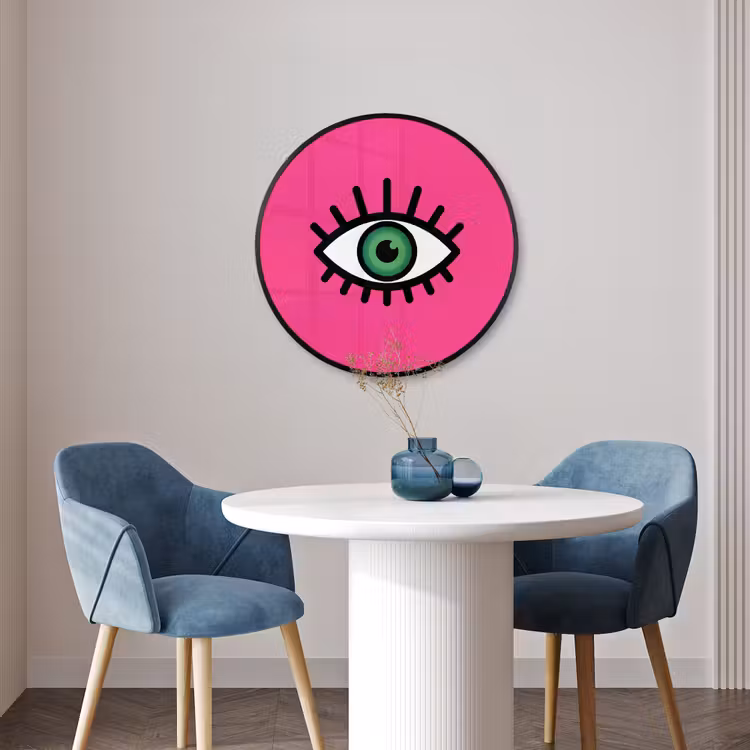 Ronde fotolijst - Minimalistisch - Oog - Roze — 3
