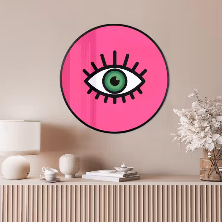 Ronde fotolijst - Minimalistisch - Oog - Roze — 4
