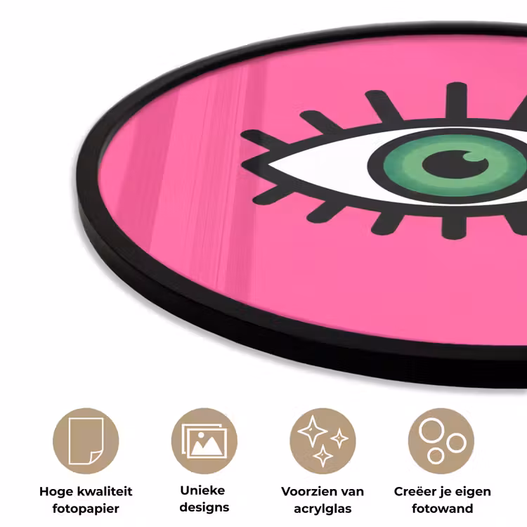 Ronde fotolijst - Minimalistisch - Oog - Roze — 5