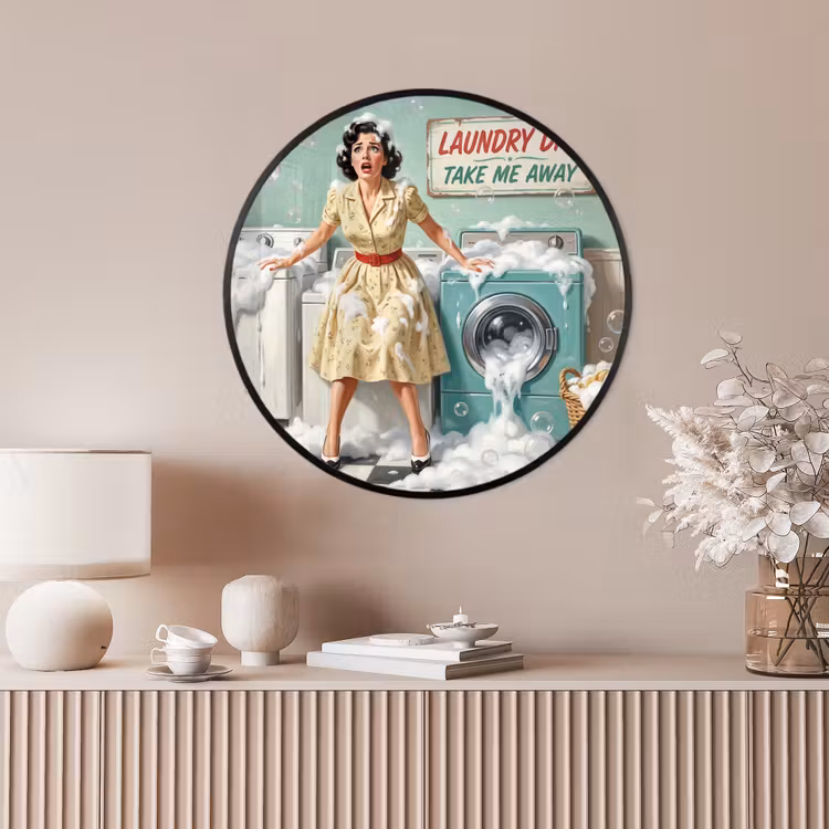 Ronde fotolijst - Retro - Blauw - Vrouw — 4