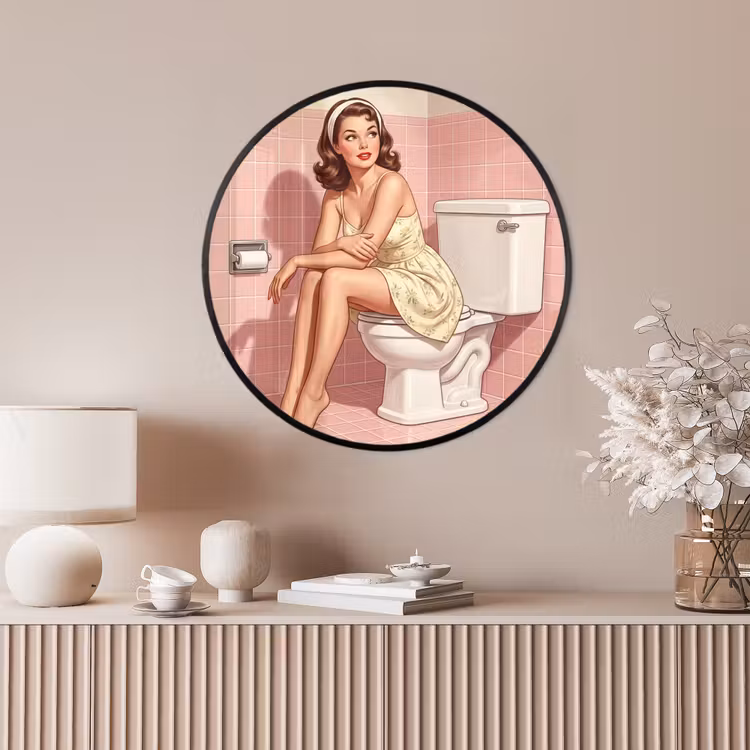 Ronde fotolijst - Roze - Retro - Vrouw — 4