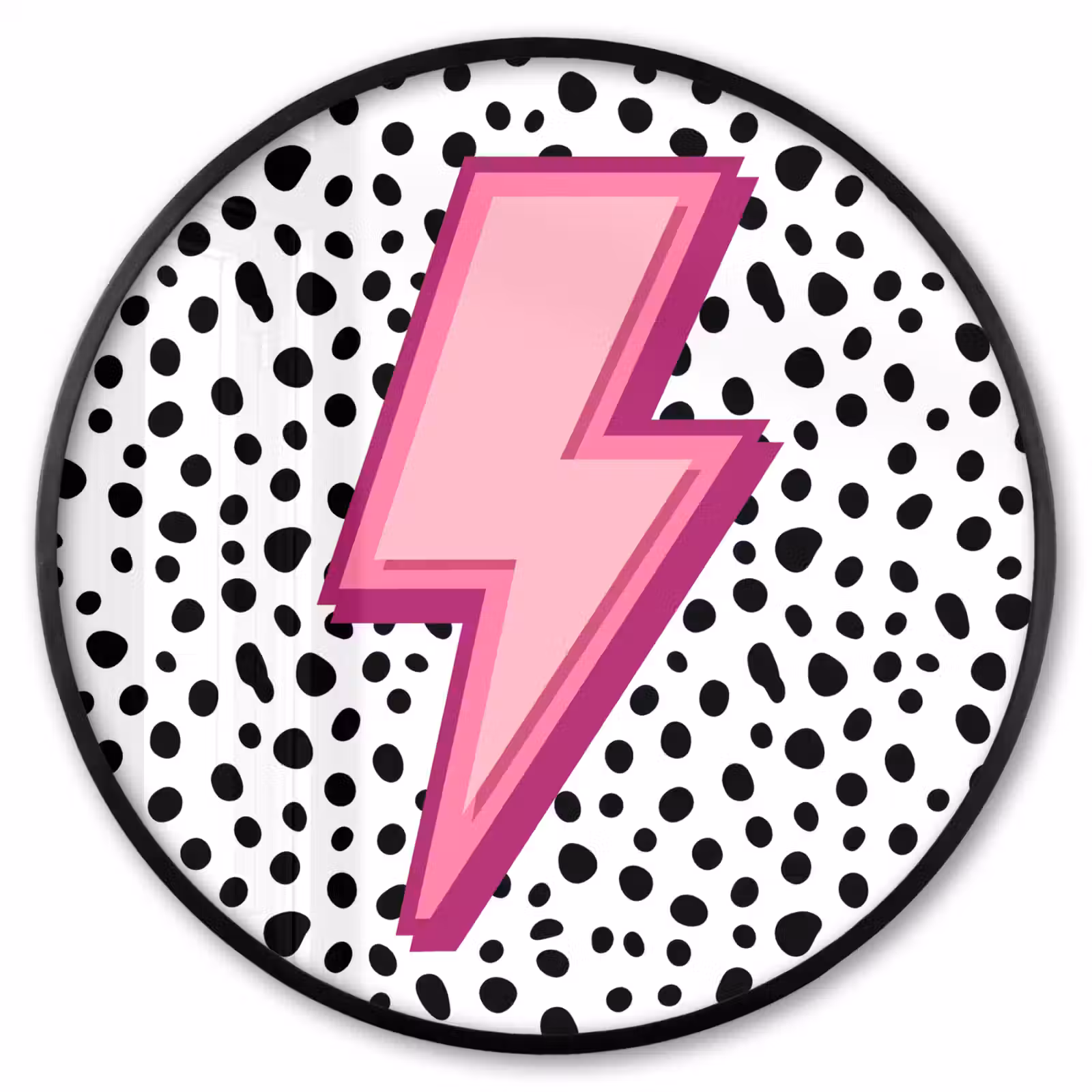 Ronde fotolijst - Bliksem - Roze - Stippen — 1