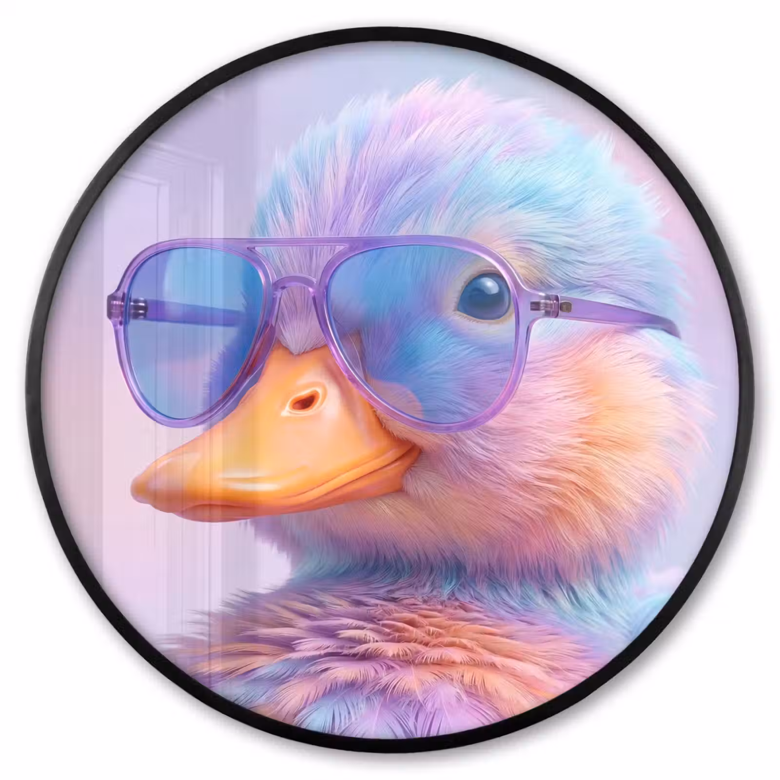 Ronde fotolijst - Eend - bril - Pastel — 1