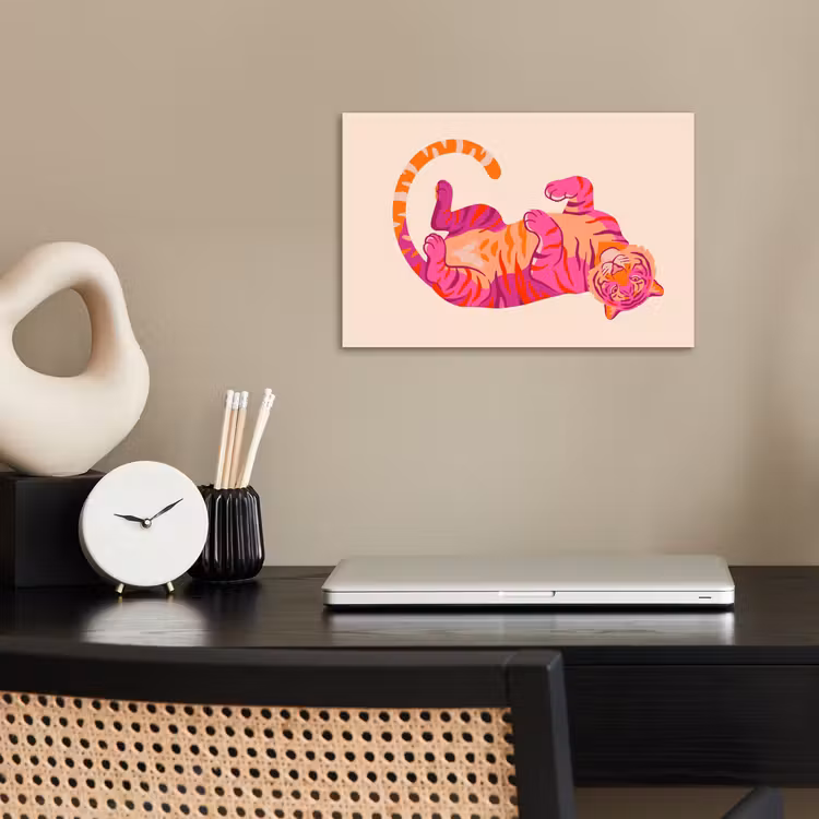 Poster - Tijger - Roze - Oranje — 2