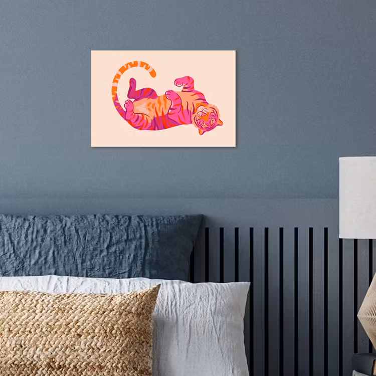 Poster - Tijger - Roze - Oranje — 3