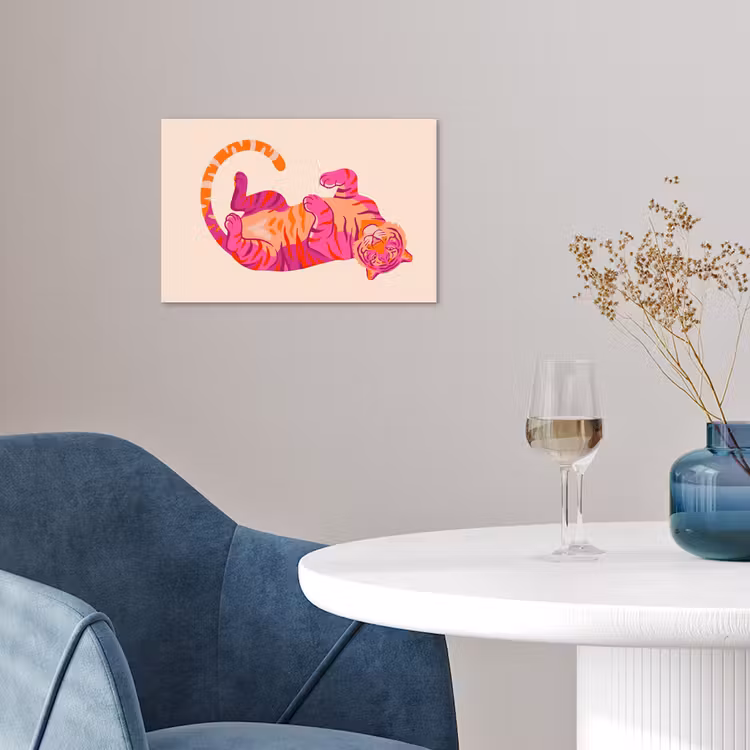Poster - Tijger - Roze - Oranje — 4