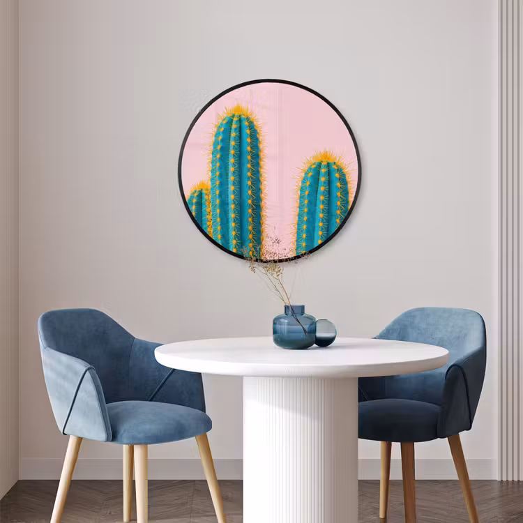 Ronde fotolijst - Cactussen - Modern - Pastel — 3
