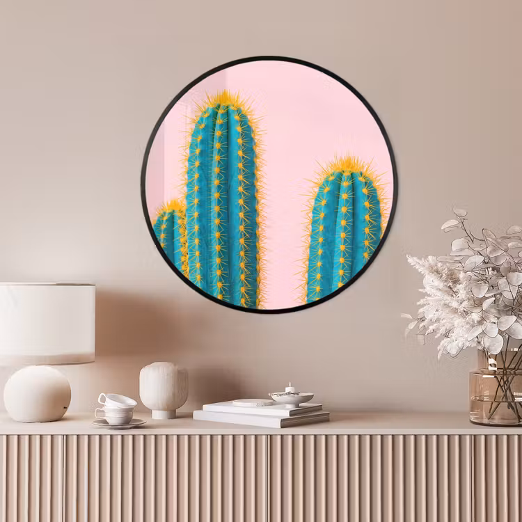 Ronde fotolijst - Cactussen - Modern - Pastel — 4
