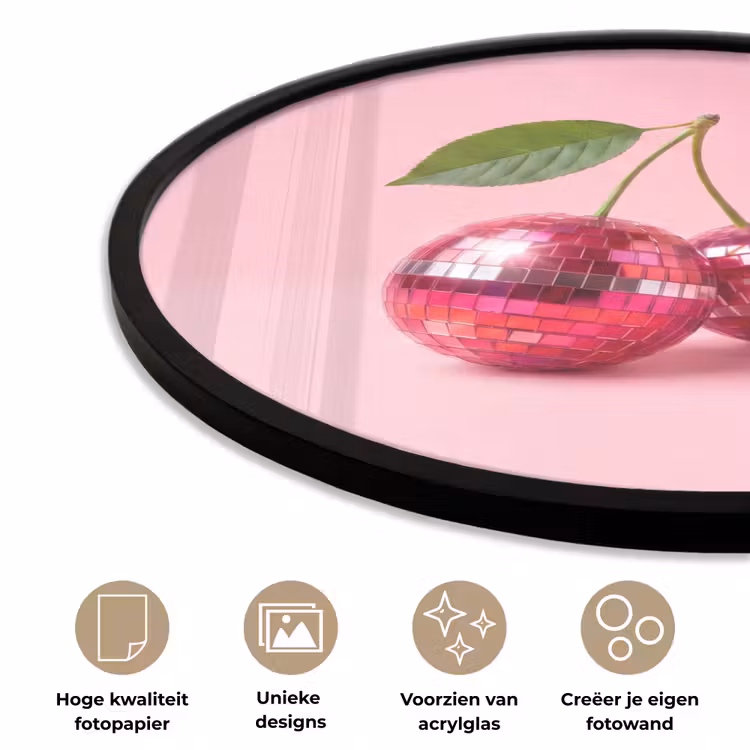 Ronde fotolijst - Disco - Kersen - Roze — 5