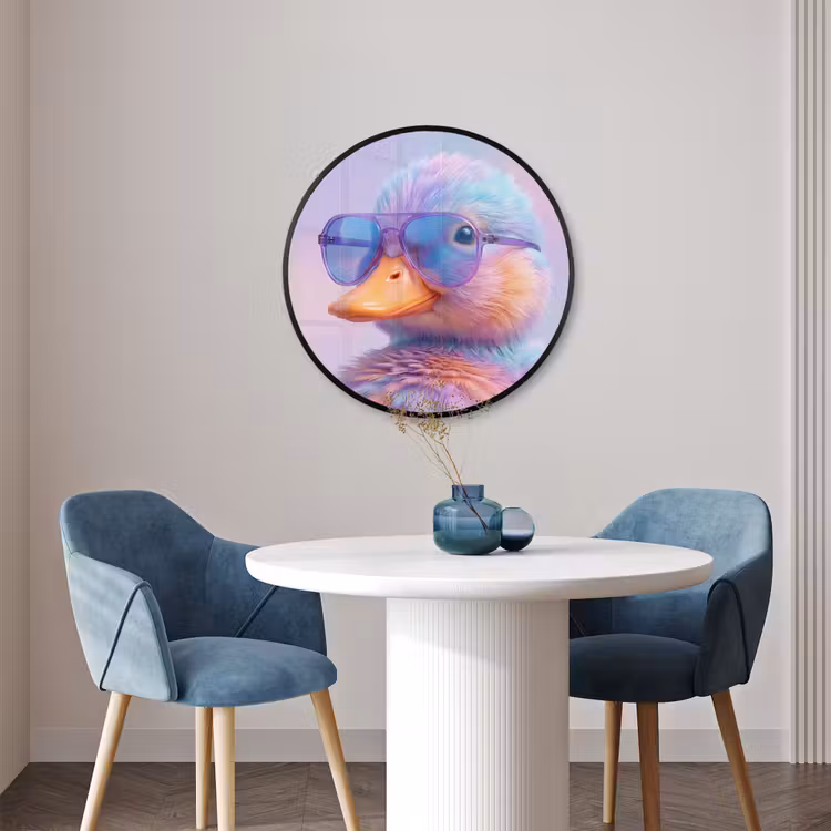 Ronde fotolijst - Eend - bril - Pastel — 3