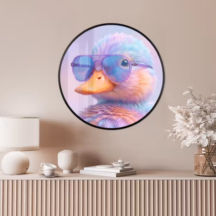 Ronde fotolijst - Eend - bril - Pastel — 4
