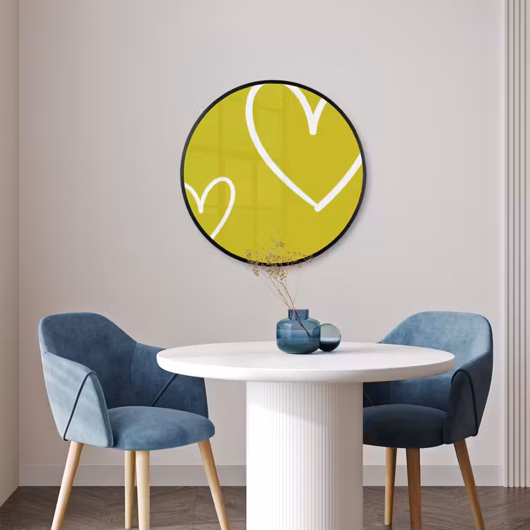 Ronde fotolijst - Groen - Hartjes - Wit — 3