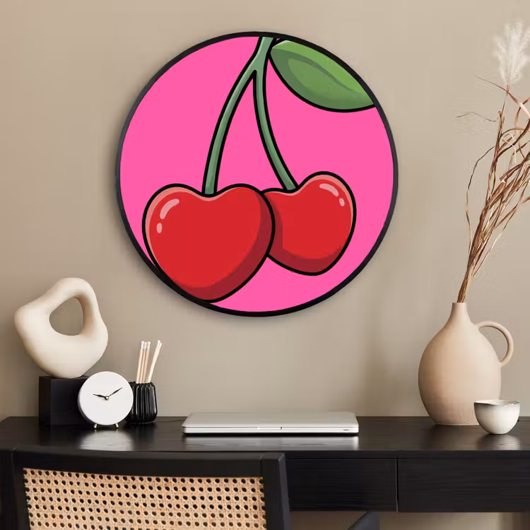 Ronde fotolijst - Kers - Roze - Fruit — 2