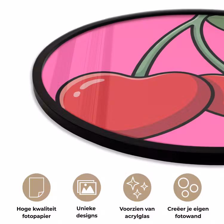 Ronde fotolijst - Kers - Roze - Fruit — 5