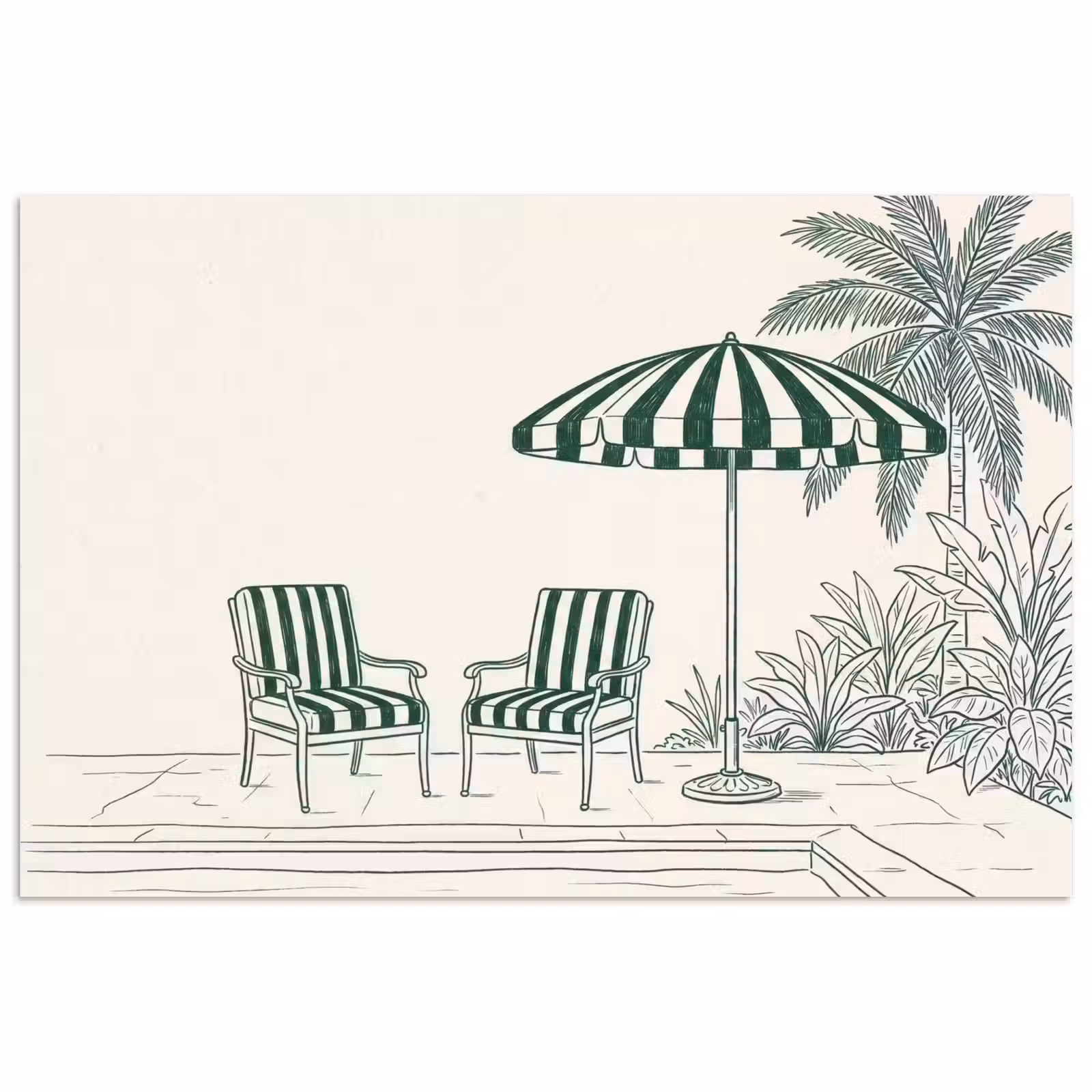 Poster - Terras - Illustratie - Groen — 1