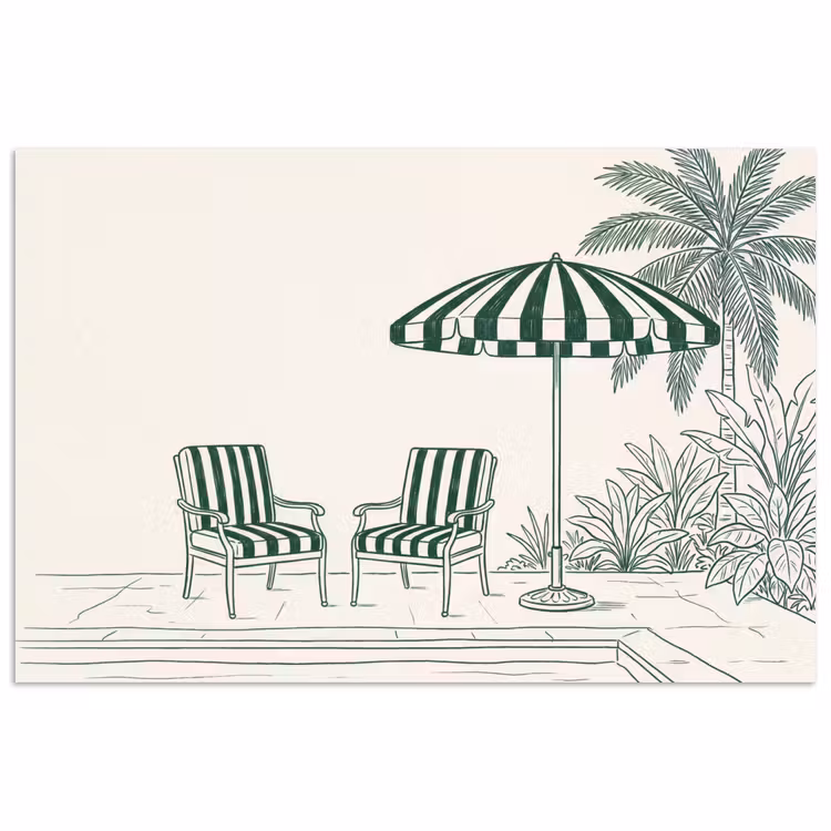 Poster - Terras - Illustratie - Groen — 1
