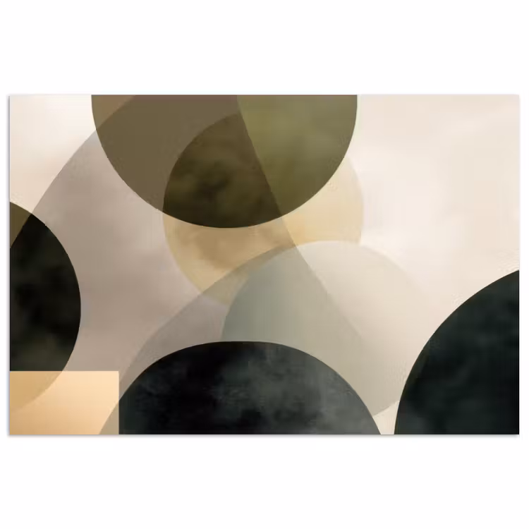 Poster - Vlakken - Abstract - Beige - Cirkels — 1