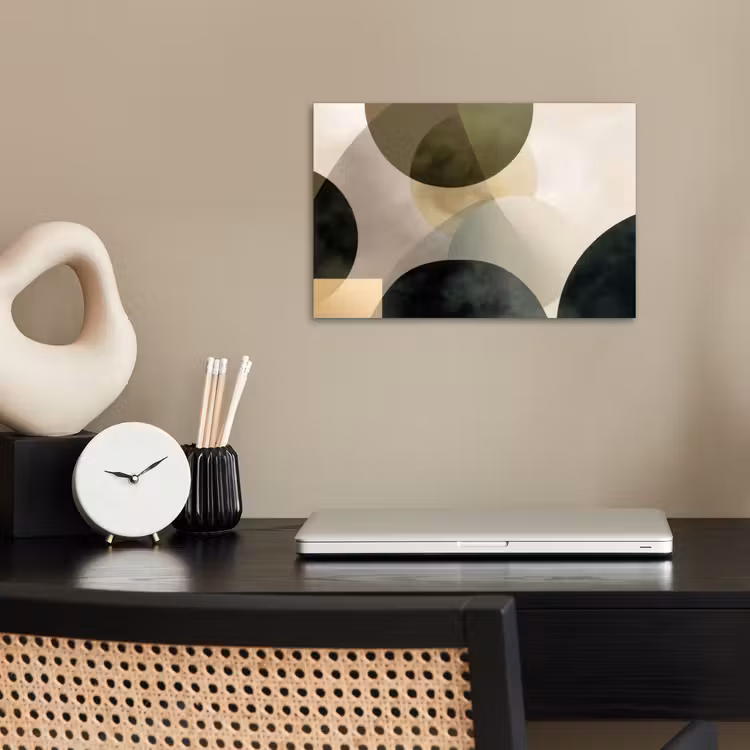 Poster - Vlakken - Abstract - Beige - Cirkels — 2