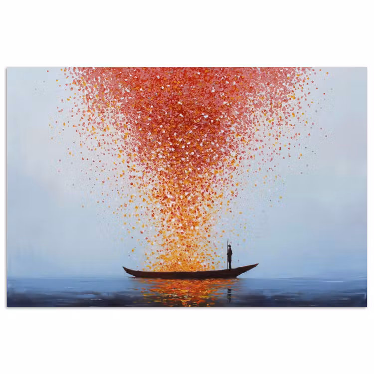 Poster - Wolk - Confetti - Boot - Wateroppervlakte — 1
