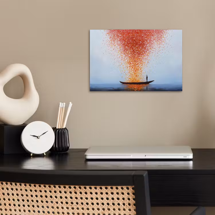 Poster - Wolk - Confetti - Boot - Wateroppervlakte — 2