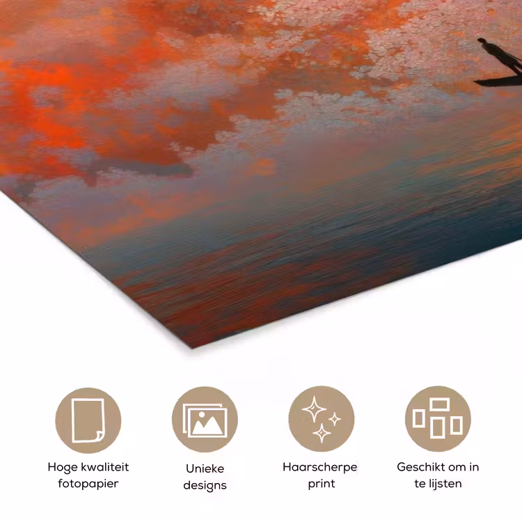 Poster - Zee - Boot - Wolken - Oranje — 5