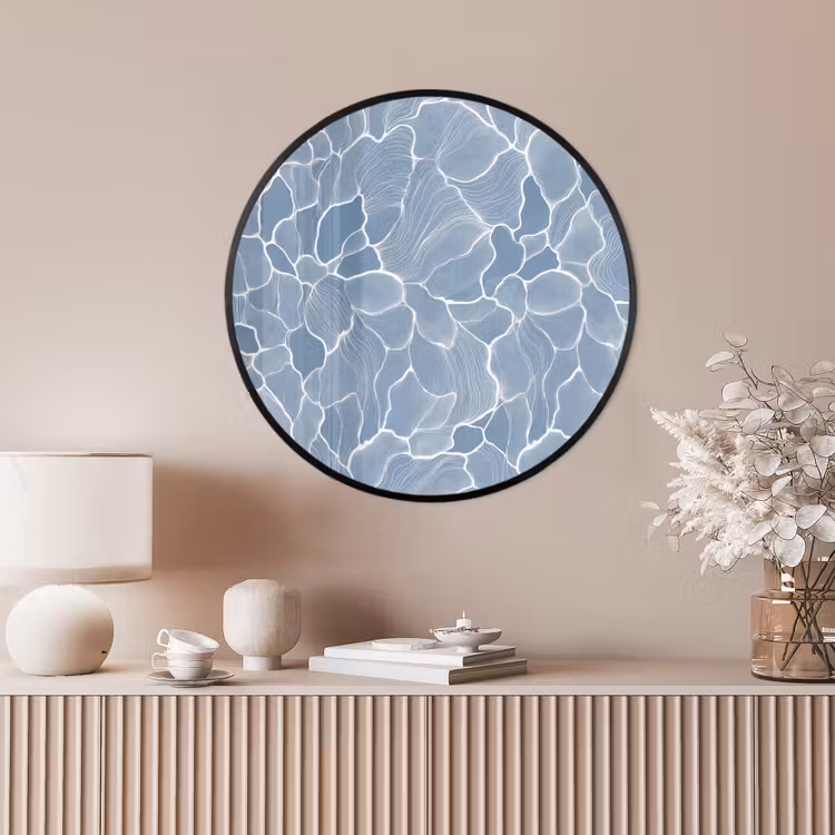 Ronde fotolijst - Abstract - Blauw - Bladeren — 4