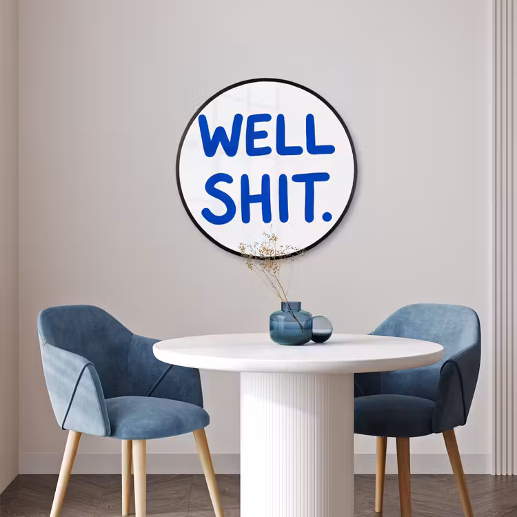 Ronde fotolijst - Blauw - Quote - Wit — 3