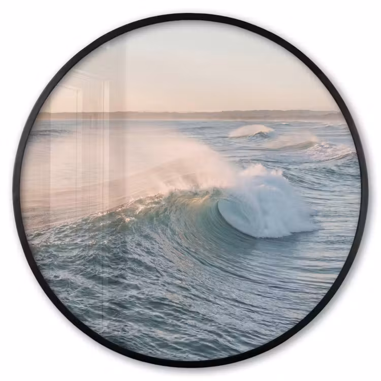 Ronde fotolijst - Golf - Zee - Water — 1