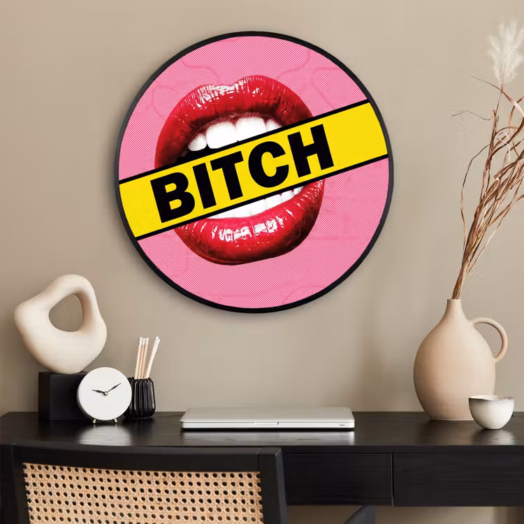 Ronde fotolijst - Lippen - Tekst - Kleurrijk — 2