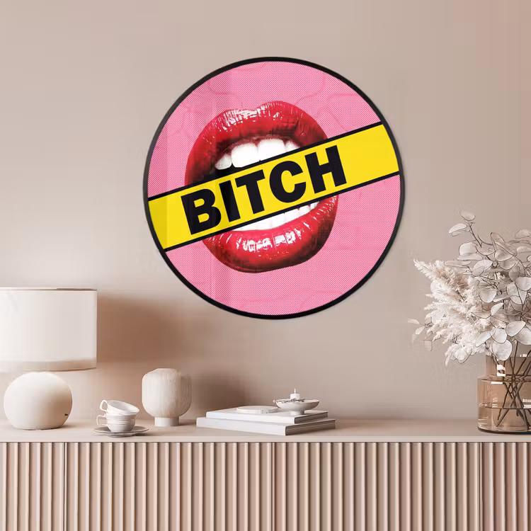 Ronde fotolijst - Lippen - Tekst - Kleurrijk — 4