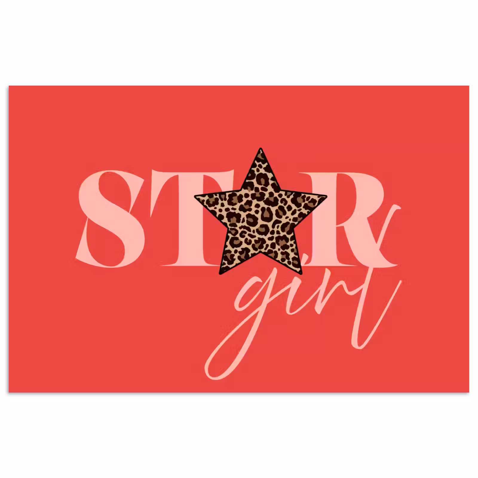 Poster - Star girl - Rood - Panter - Ster — 1