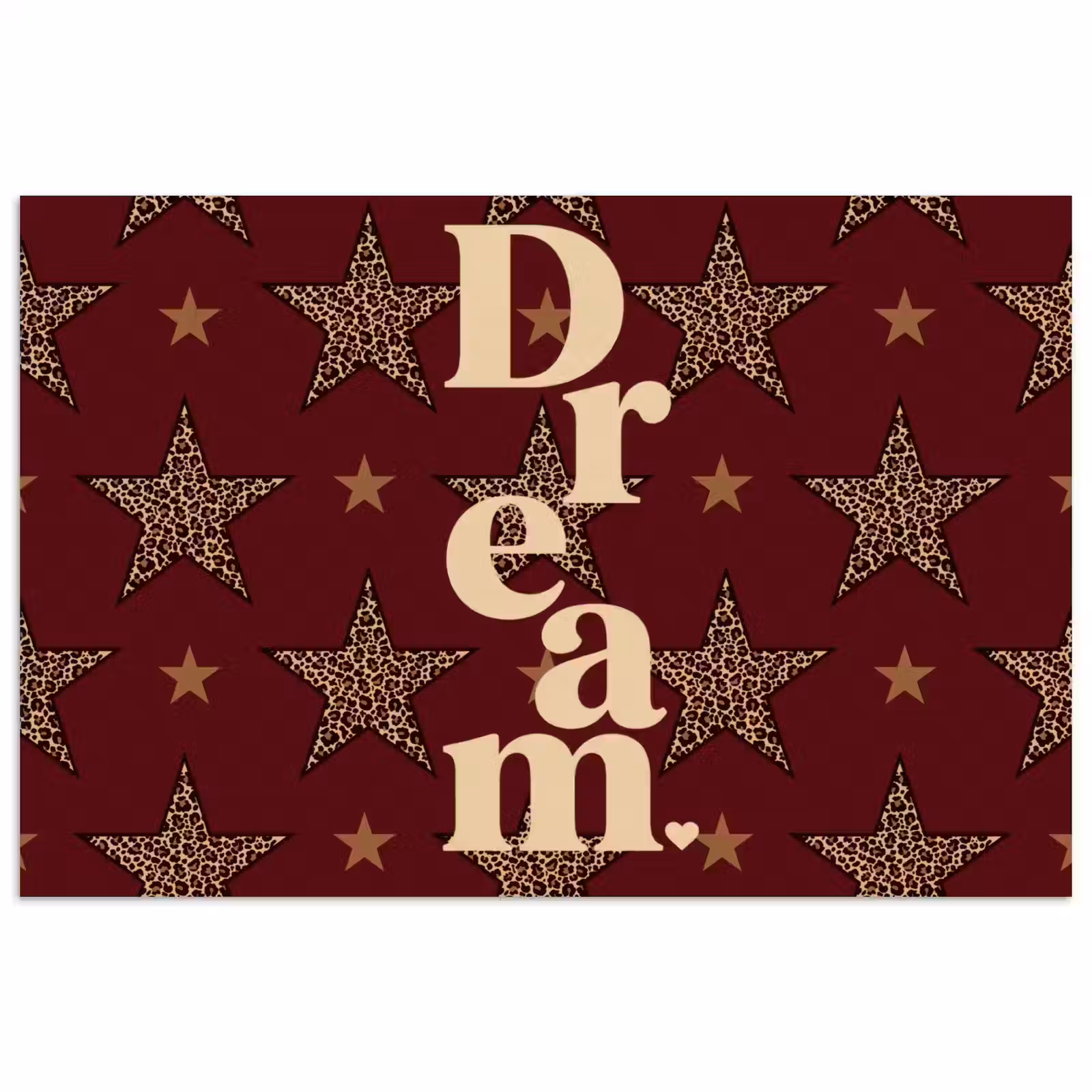 Poster - Sterren - Luipaardprint - Dream - Bordeaux — 1