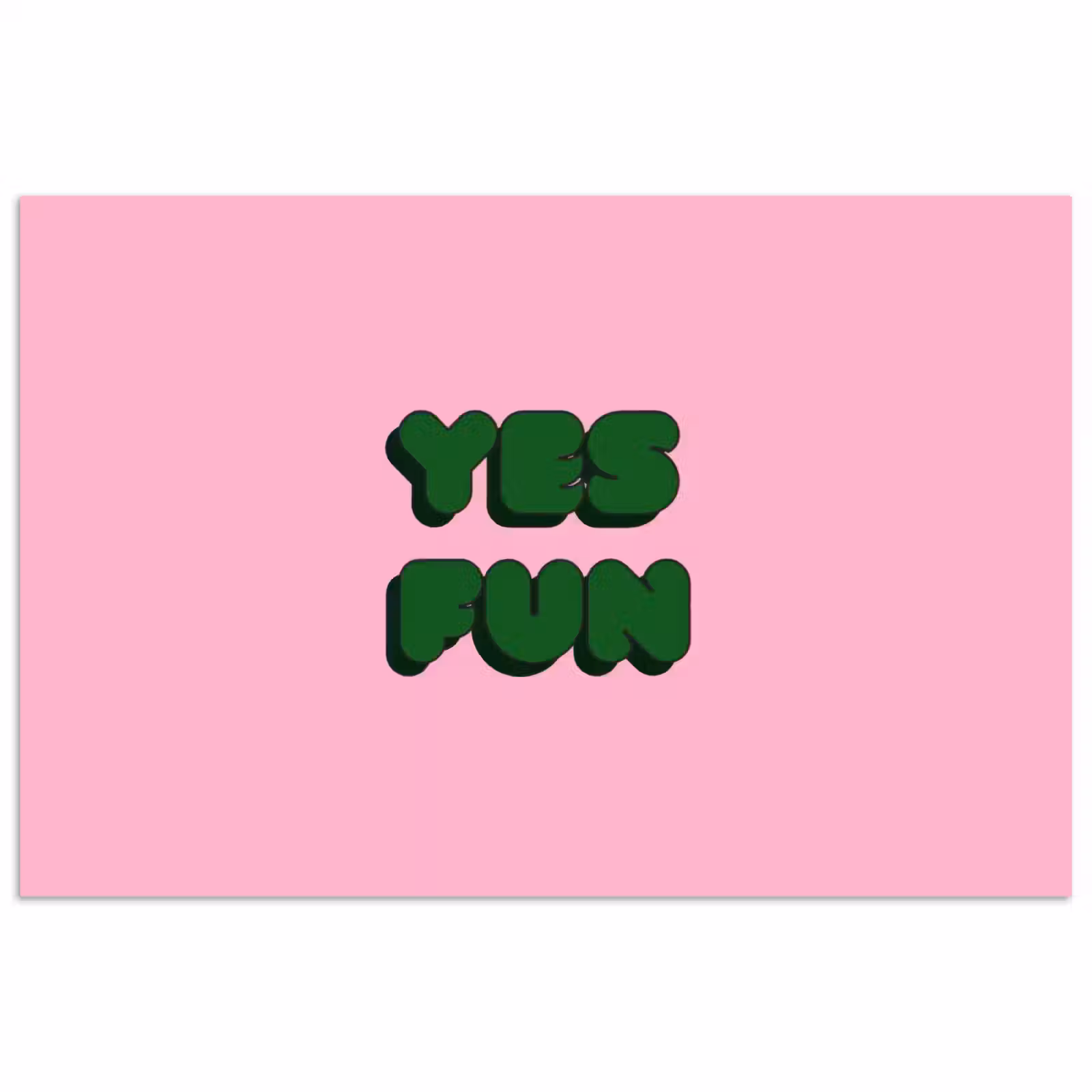Poster - Yes fun - Groen - Roze — 1