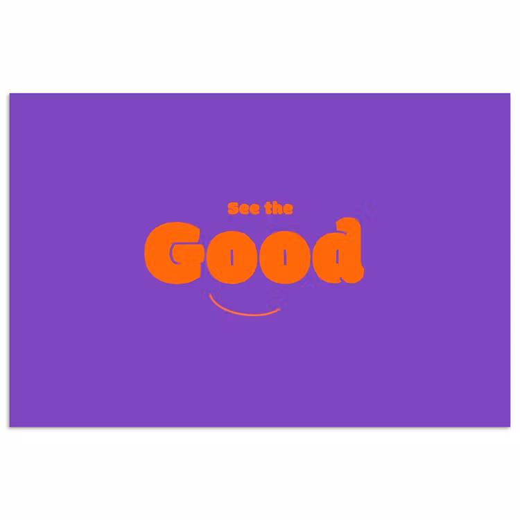 Poster - See the good - Oranje - Paars - Smiley — 1